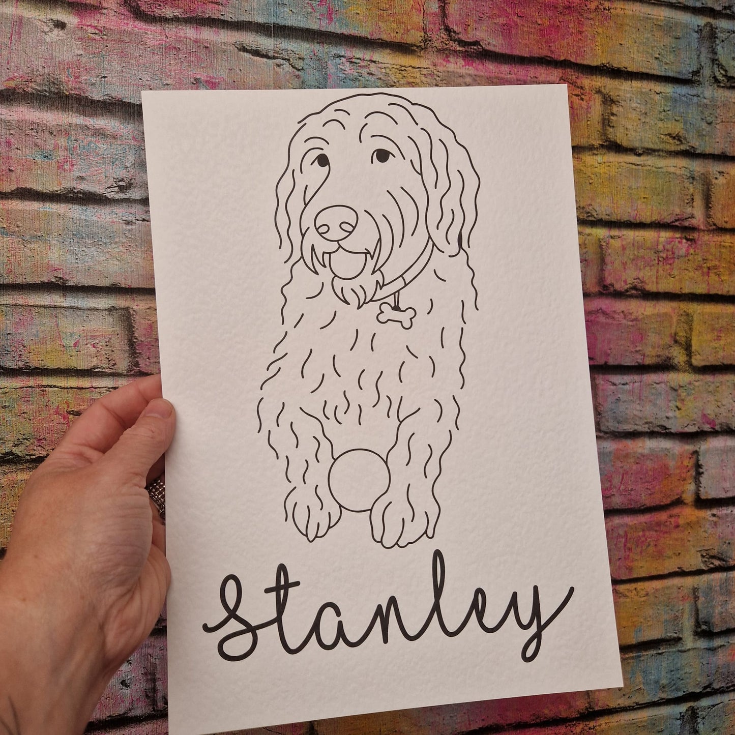 Personalised line portrait dog print