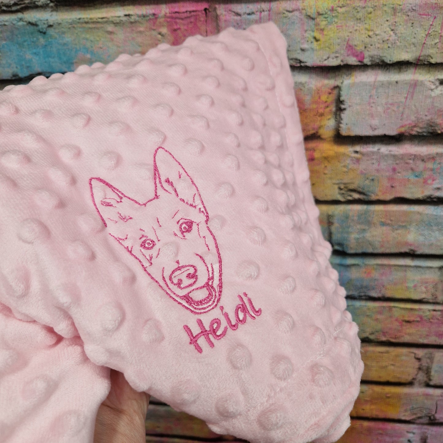 Personalised line portrait dog blanket