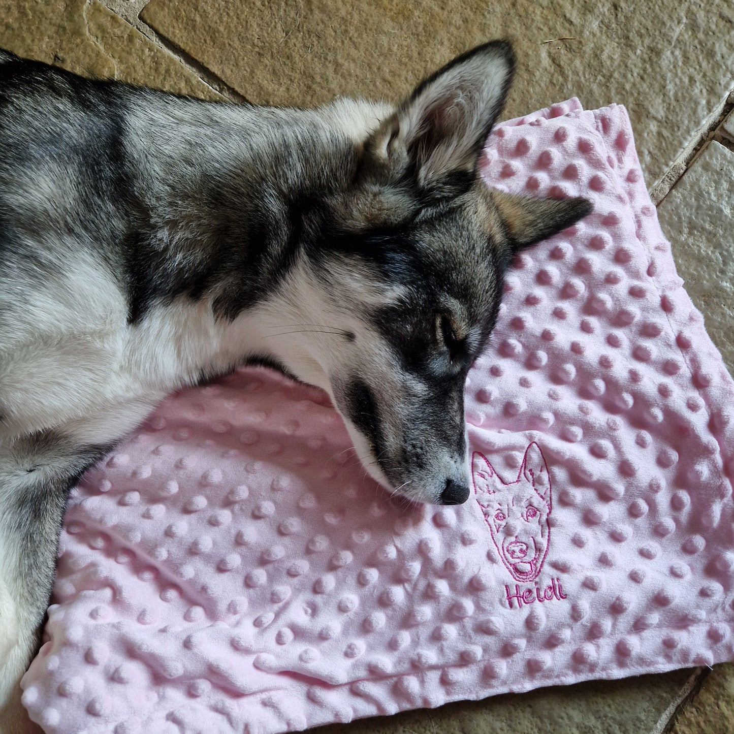 Personalised line portrait dog blanket