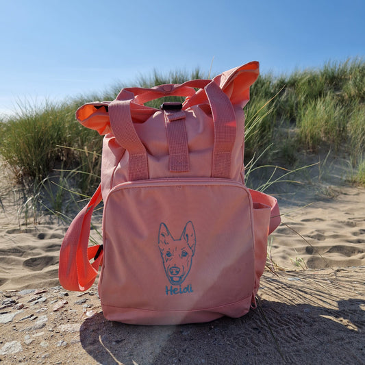 Personalised line portrait  dog backpack