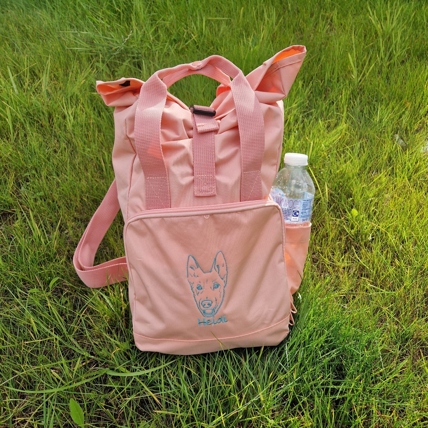 Personalised line portrait  dog backpack