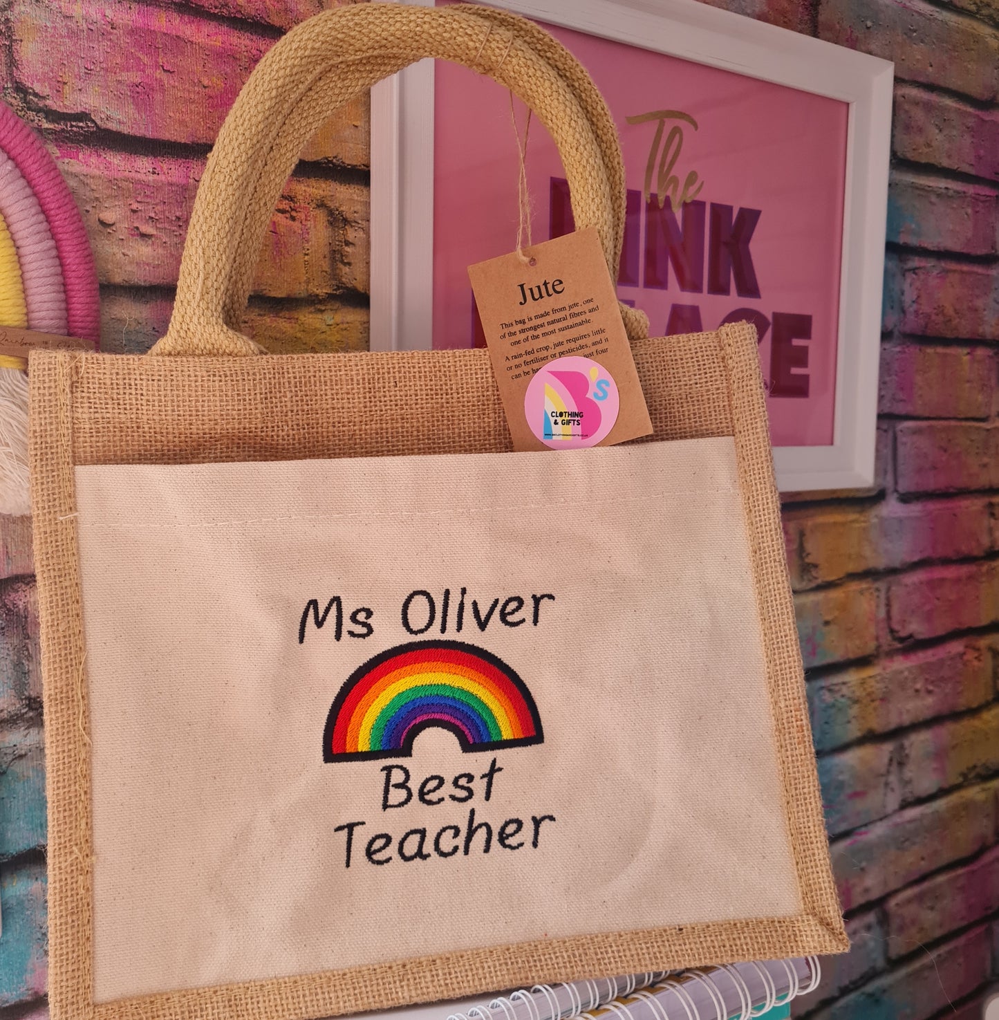 Personalised jute bags - Teacher Gifts